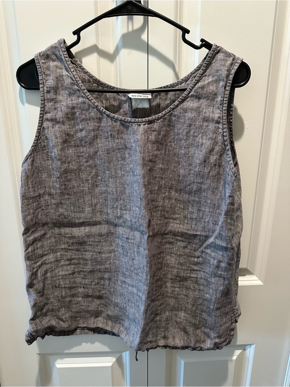 Two star dog 100% Linen Espresso Women’s Tank with cinch back